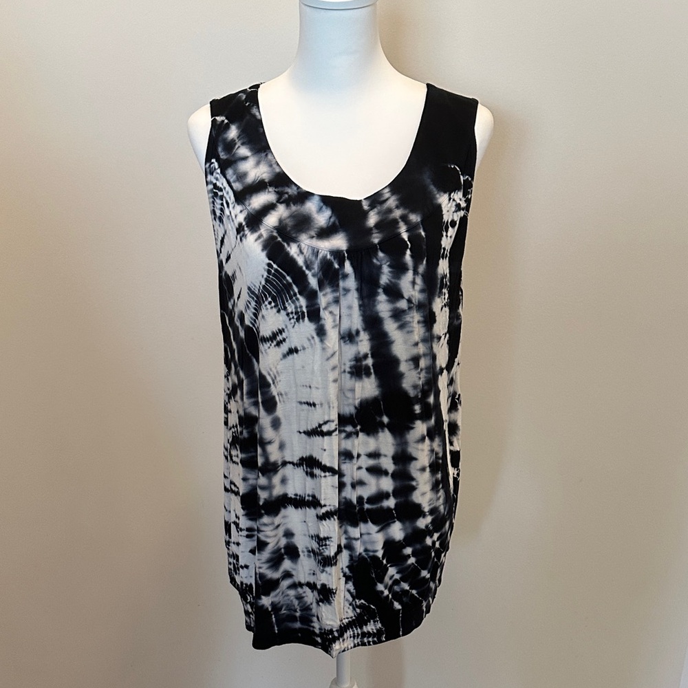 Lane Bryant Black and White Tie-Dye Women's Top 14/16